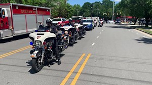 The Durham Police Department motor unit escorted members of law enforcement in the Duke Hospital Celebratory parade today. We honored our healthcare workers with multiples members of our Durham Police Department units. | Durham Police Department