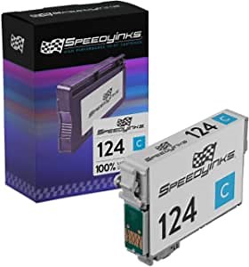 SPEEDYINKS Remanufactured Ink Cartridge Replacement for Epson 124 (Cyan) Compatible with Epson Stylus NX125 Stylus NX127 Stylus NX420 Eps