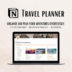 Notion Travel Planner Template | Digital Travel Planner | Aesthetic Notion Template | Trip Organizer | Travel Budget | Travel Bucket List | - Etsy
