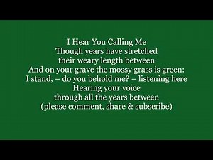 I HEAR YOU CALLING ME Lyrics Words text trending John McCormack style 1908 sing along song music