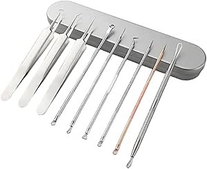 Stainless Steel Blackhead Remover Kit - Black Head Remover for Facial and Nose -Pimple Popper Tool Kit for Quick and Easy Removal of Pimples, Blackheads, Zit Removing, Forehead (9pcs)
