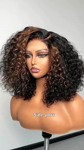 New arrival! Classic and Chic styleBrown skunk stripe curly hair...