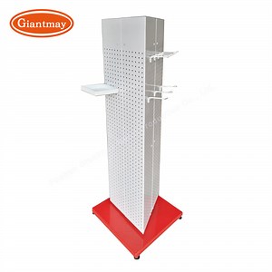 [Hot Item] 3 Sides Floor Stand Metal Free Standing Pegboard Rack for Display