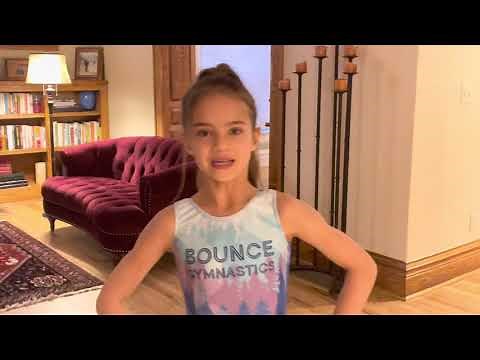 Learning gymnastics with Sky (Part 4 learning how to do cheerleading￼￼)