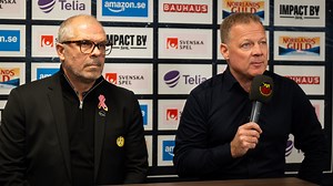 Henrik Stridh samt Brynäs Anders Carlsson från presskonferensen efter dagens match. | Luleå Hockey