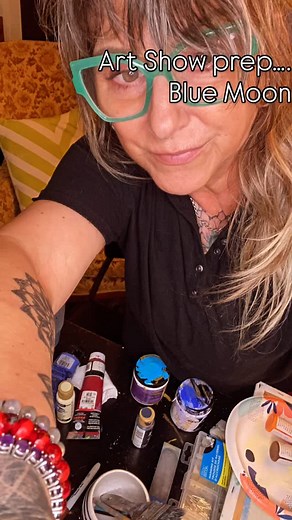 Getting ready Art Show in Columbiana September 2025 at Generations Cafe and Salvaged with Grace | Joelene Barb