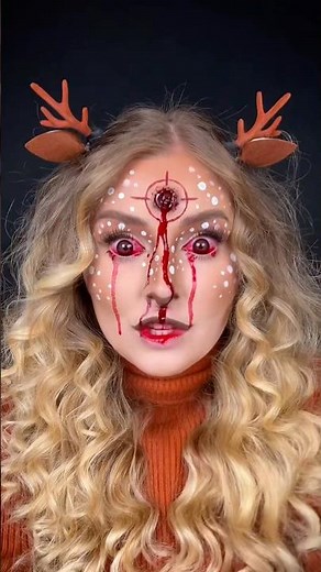 Paulas Horror Bambi Transition 😳🦌🩸 Welche Halloween Looks soll ich noch schminken? 🤫