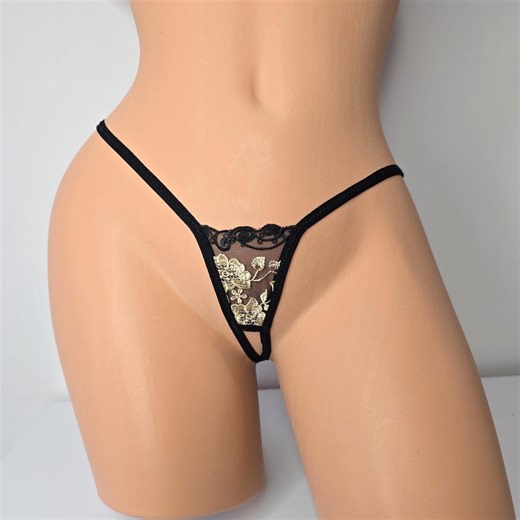 Micro Lace Thong, Sheer Y-string Bikini, Crotchless Panty, Extreme String Bikini, String Thong Women High Cut - Etsy UK