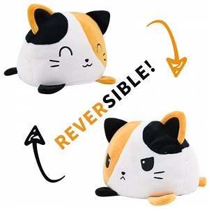 [Hot Item] Custom Double-Sided Flip Peluche Reversible Soft Stuffed Plush Cat Toy