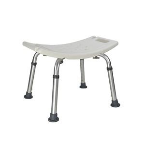 [Hot Item] Versatile White Bath Bench with Adjustable Height and Drain Holes