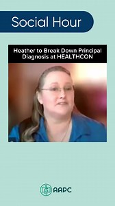 Join Heather Greene at HEALTHCON as she takes a deep dive into the principal diagnosis! Don’t miss this session in Orlando, Florida, April 6-9. Learn more at https://hubs.la/Q034LwPw0. #healthcon #medicalcoding #orlando #healtheducation | AAPC