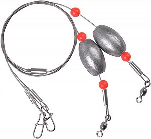 [Hot Item] Fishing Egg Sinker Weight Rigs 6PCS Flounder Rig Saltwater Fishing Wire Leader with Egg Sinker Swivels Snap, Grouper Bottom Fishing Rigs