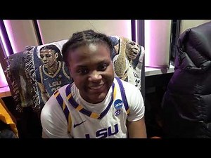 LSU women's basketball players locker room interviews after first round win