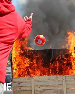 Fire extinguishers are wonderful pieces of technology. But they're rarely exactly where you need them - at the point where fires break out. The Elide fire extinguisher ball can be loaded near likely risk-points - And can suppress fires almost instantly. | Crafty Engineer