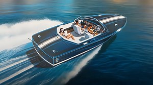 Chris-Craft Commander 19’ Super Sport. Born from the performance hull designed by ocean racing champions Jim Wynne and Walt Walters. Essentially the 19’ Lancer cut down and given a “sexy” deck and cabin design by Dick Avery for the Commander line in 1969. Space-age bucket seats, a racing stripe and low profile wraparound windscreen makes this one of the coolest speedboats ever made. 101 hulls built most with V-drives and powered with the 230hp 327QA. Late in the 1969 model run there were several