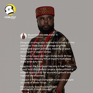 So Lagos and Ogun have 18 free trade zones, and the Southeast has… four? Make it make sense. What exactly does the Southeast Governors’ Forum discuss? Someone should explain, abeg. #CoalcityConnect | Coal City Connect