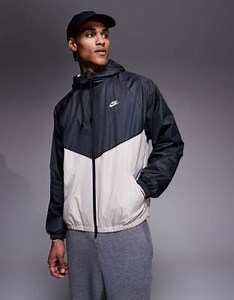 Nike Windrunner track jacket in black and grey | ASOS