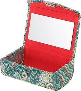 Ladies Lipstick Case with Mirror Chinese Lipstick Holder Cosmetic Storage Travel Case for Purse Elegant Organizer for Makeup Brushes and Lipsticks for Women the Go