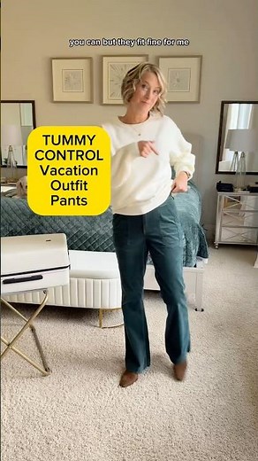 Travel Outfit Tummy Control Pants for Vacation #traveloutfit