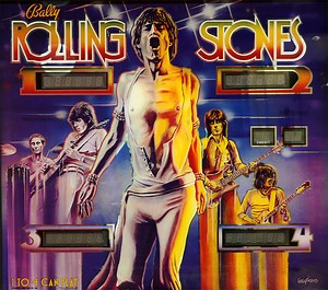 Pinball machine featuring the Stones, Elton John, The Who, AC/DC, KISS and many more