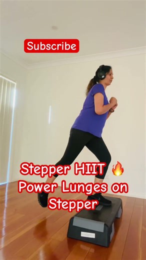 Stepper HIIT 🔥 Power Lunges on Stepper #trending #fitness #homeworkout #hiitworkout #fitat40