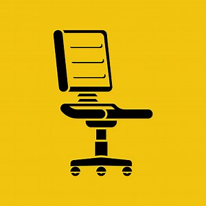 Chair icon. Black silhouette armchair. Pictogram vacant. Vector...