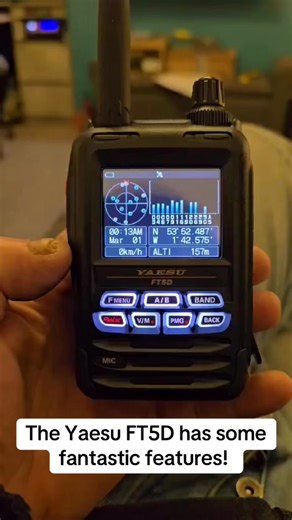 🔍 Feature Spotlight: Yaesu FT5DThe Yaesu FT5D isn’t just another handheld — it’s a feature-packed powerhouse for serious amateur radio operators.Here’s what makes it a top choice:📡 Dual Band Operation – VHF/UHF with wide receive coverage🧭 Built-in GPS – Track location, altitude & APRS functionality🌐 System Fusion (C4FM) – Enjoy digital clarity and compatibility📱 High-Resolution Touchscreen – Full-colour, easy to navigate🔋 2200mAh Battery – Long-lasting operation on the go🔊 Bluetooth Built