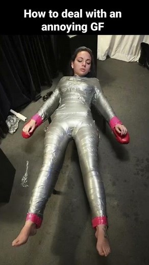 Duct tape challenge on girlfriend prank! #shorts #girlfriend #prank #ducttapechallenge