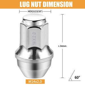 [Hot Item] 24 PCS Lug Nuts Bulge Acorn 14X2.0 Chrome Wheel Nut Replacement for F-Ord F-Usion F-Ocus E-Scape for Auto Car Accessories