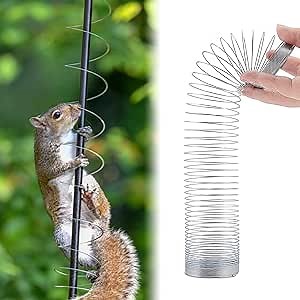 Squirrel Baffle Squirrel-Proof Spring Device, Metal Spring Type Coil Anti-Squirrel Spring Device for Outdoor Bird Feeder Poles Accessories (1)