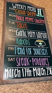 50K views · 1.4K reactions | Weekly menu board! Also, since TikTok is getting banned…keep up with me on fb, ig and youtube for more of these videos #asmr #chalkboard #march #chalk #handwriting #calligraphy | Ashia Bates | Facebook