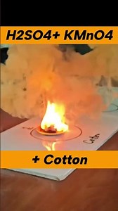 Amazing Chemistry experiment. Cotton in H2SO4 and KMnO4.