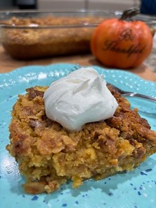 Pumpkin Pleaser! Pumpkin dessert that's perfect for a large gathering. #dessert #pumpkinspice #fallvibes #easyrecipes | Scott & Karen