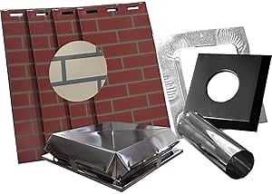 Simulated Tan Brick All Fuel Chimney Housing Kit - 17x17x36 H