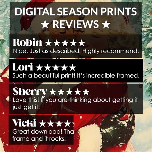 Vintage Santa and Mrs Claus Printable Wall Art, Retro Christmas Couple Print, Digital Download - Etsy