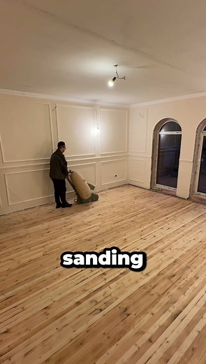 Part 58 of restoring my family castle: this old pine floor looked tired, dirty, and honestly a little hopeless… so naturally we rented the heaviest machine we could find, plugged it into half the castle, nearly lost the battle with electricity, and then discovered the beautiful wood hiding underneath! #castle #viral #architecture