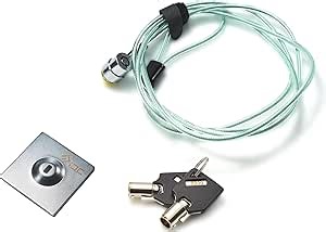 Laptop Computer Lock - Hardware Security Cable 6.7ft with Adhesive Anchors for Anti-Theft Protection - Compatible with Laptop, PC, Tablet, Monitor, Projector, Dock (Cyan)