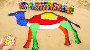 Experiment: How to make Rainbow Camel with Orbeez, Fanta, Coca Cola vs Mentos and Popular Sodas | Marbles Run