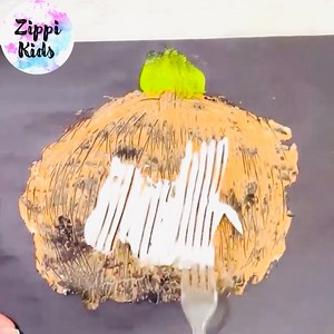 Puffy Pumpkin Sensory Fork Art 🎃🎨🍁..Cute and Messy Pumpkin painting for fall! All you need is Shaving cream, paints, school glue, fork! 🍁🎃🍂 | Zippi Kids Corner