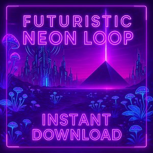 Vaporwave Sci-fi Loop | 4K Seamless Video Background | Neon Pyramid & Futuristic Mushrooms - Etsy Canada