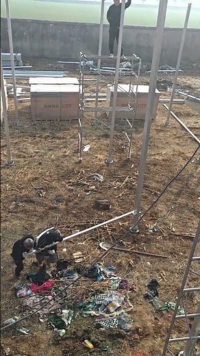 Installation Of A Metal Structure On Screw Piles – Screwing Process