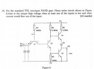For the standard TTL two-input NAND gate -74xxx series circuit ... | Filo