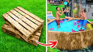 How to build your own swimming pool. Dollar store DIY ideas from wooden pallets: | 5-Minute Crafts Teens