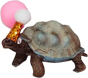 Sea Turtle Cake Topper, Party Solid Sea Turtle Animal Tortoise Cake Topper With Birthday Party Hat Balloon For Birthday Cake Decorations
