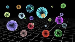 マルチバース次元3dアニメーションは、拡大する宇宙の可視光、観測可能な宇宙天文学または弦理論と量子力学を表すために使用することができます