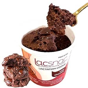 Lacsnac Lotsa Chocolate Lactation Cookie Cup (Pack of 6) for Nursing Moms - Made With Flax Seeds, Brewer’s Yeast, Spinach and Broccoli - Promotes Lactation Support & Healthy Breast Milk Supply -