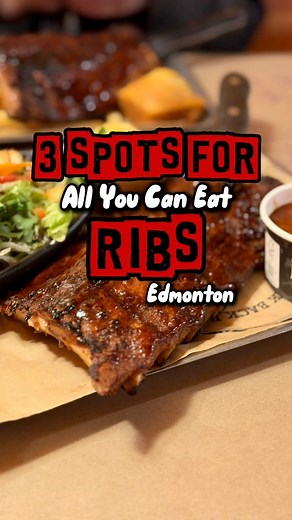 3 Spots for All you can eat ribs in edmonton!📍 Montanas AYCE ribs every Wednesday for $32.99 at all Montanas locations. You start with a full rack and 2 sides, then keep the half rack refills coming. 4 different sauces to choose from!📍 Tony Romas ONLY AT 1 LOCATION >>>17115 100 Ave NW
