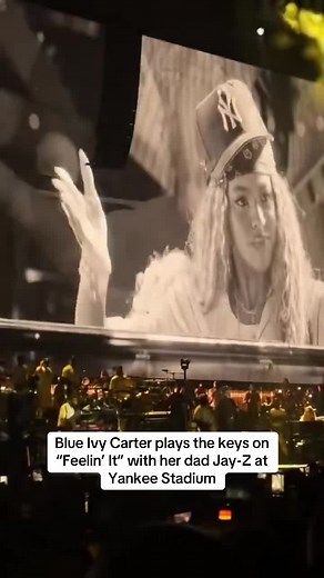 Blue Ivy plays piano on 'Feelin' It' with Jay-Z at Yankee Stadium