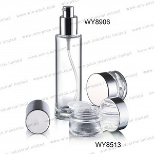 [Hot Item] Elegant Round Glass Lotion Bottles with Silver Pump Dispenser