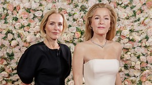 Gillian Anderson first-ever figure revealed at Madame Tussauds London wearing THE Golden Globes 'vulva' dress